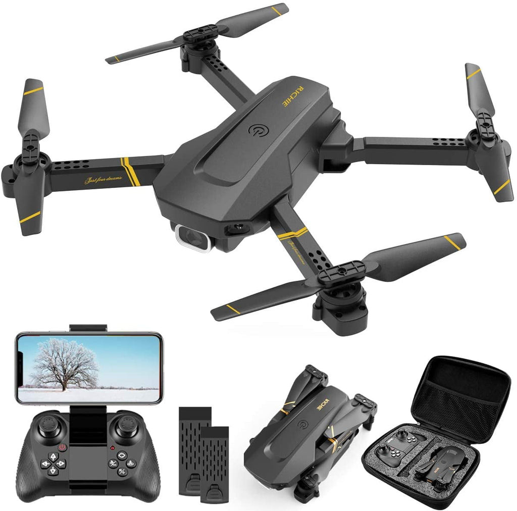 4DRC Drone with 1080P HD Camora for Kids and Sons, FPV Live Vedio 2 Meduler Batteries Black