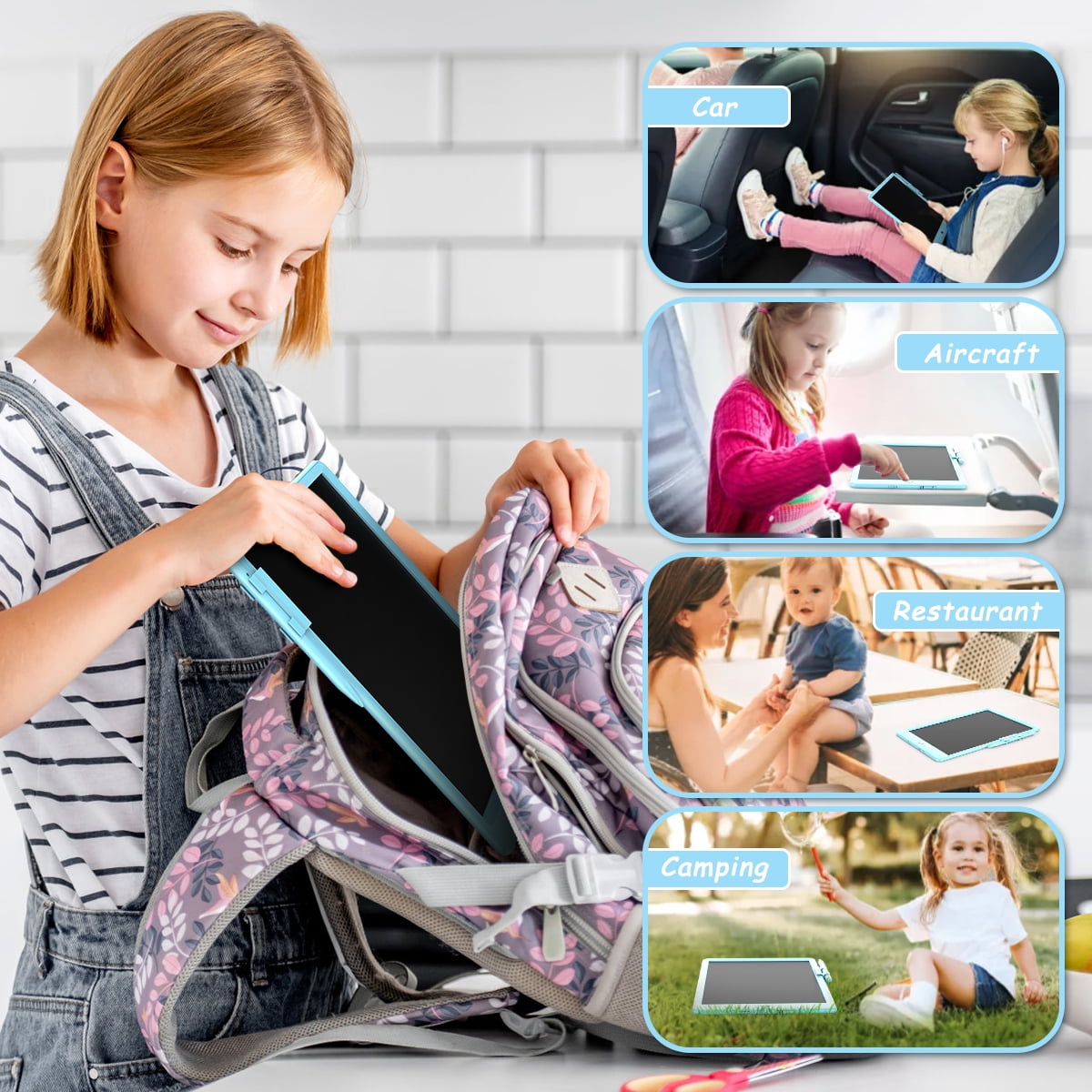 10 Inch LCD Writing Tablet, Colorful Toddler Doodle Board Drawing Tablet, Erasable Electronic Drawing Pads, Reusable Educational and Learning Drawing Tablet for Boys Girls 3 4 5 6 Years Old