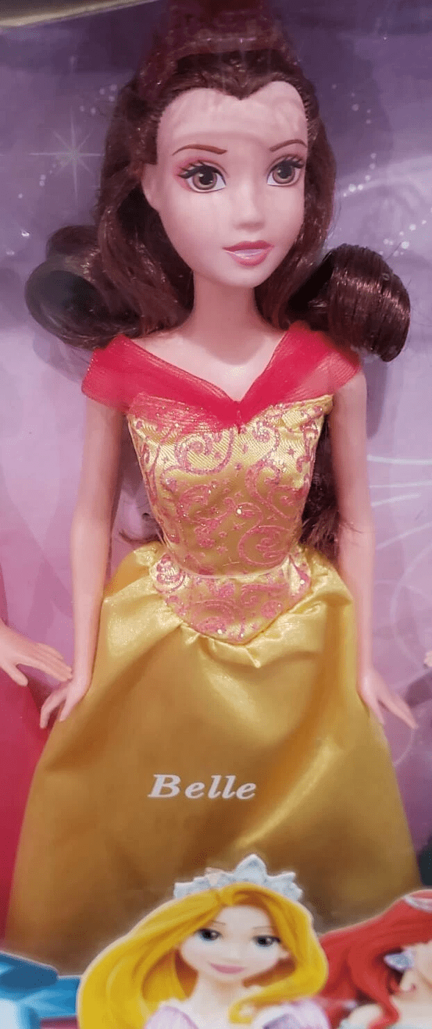 7 Princess Doll Collection Set, 11 Inches Each, Sparkling Outfits & Brushable Hair, Toddler Toys 3+, Gift-Ready with Handle