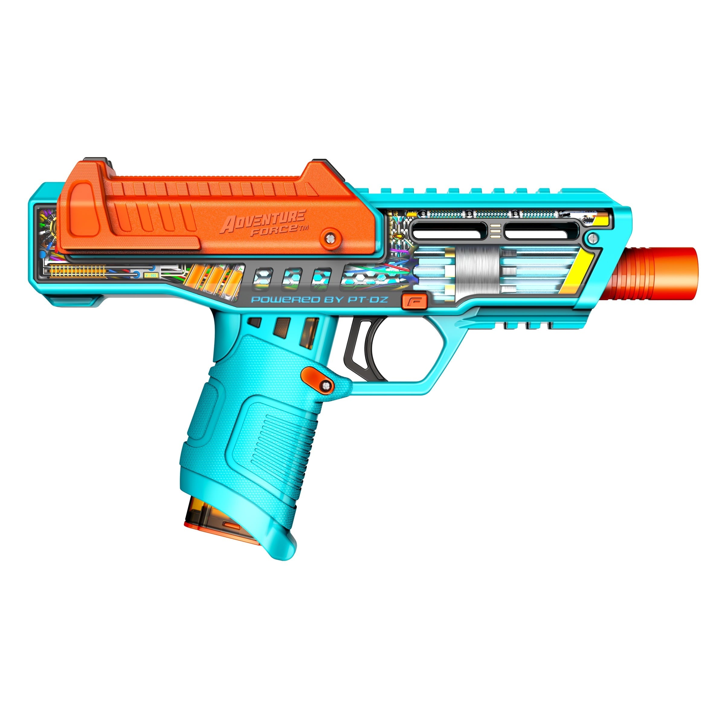 Adventure Force Tactical Strike Brute Pro Ultimate Clip-Fed Slamfire Half-Length Dart Blaster, Shoots up to 145 ft., 17-Piece Pro Blaster Set with Accuracy Booster, 14+