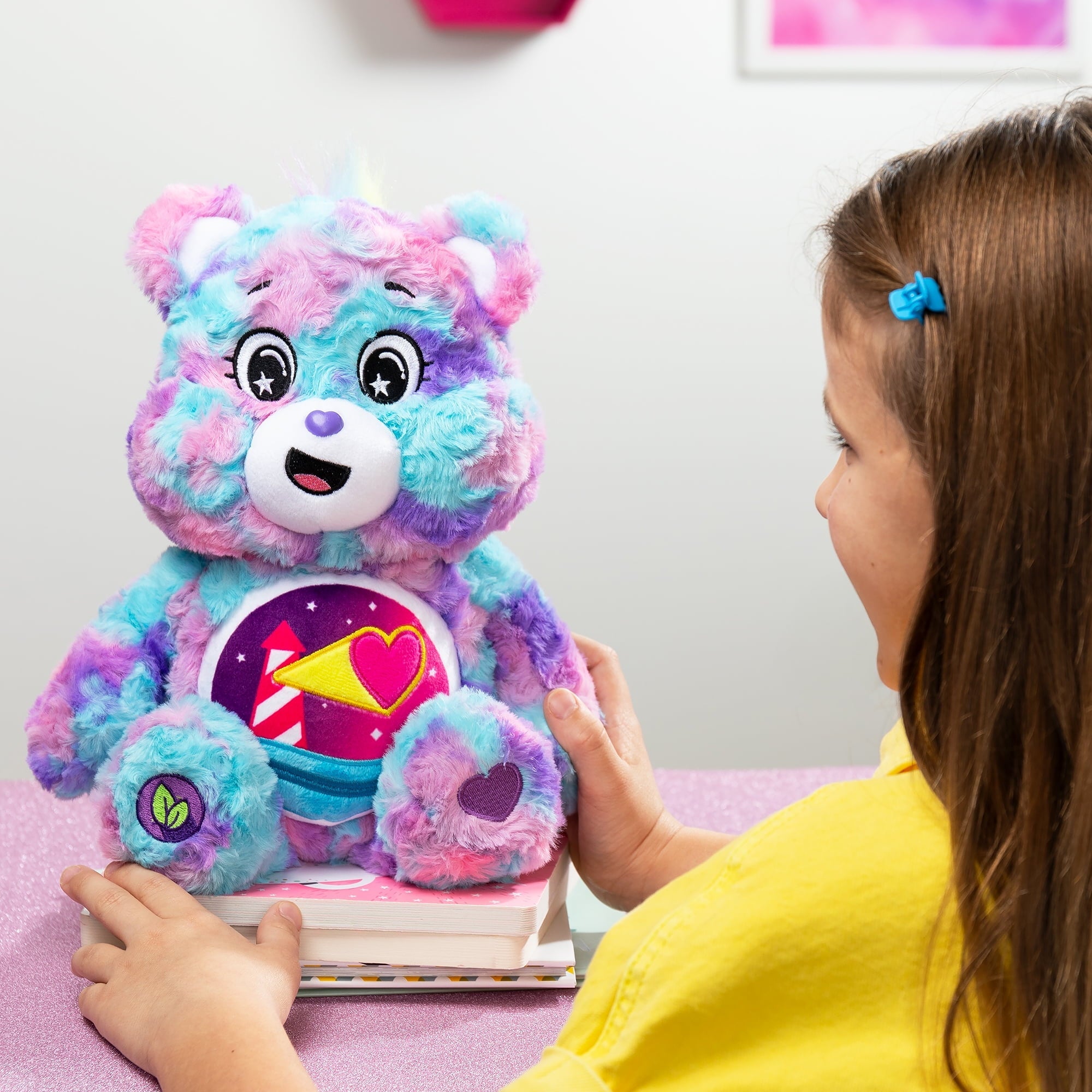 Care Bears - 14" Medium Plush - Color Splash Collection - Loveshine Bear , Ages 4 Year and Up