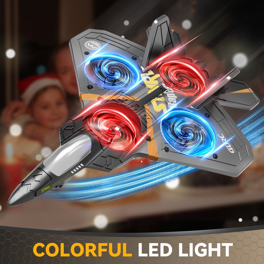 4DRC Drone RC Aircraft Remote Control Foam Glider RC Glider Plane Fixed Wing Airplane Toys for Kids Beginners Adults, Silver