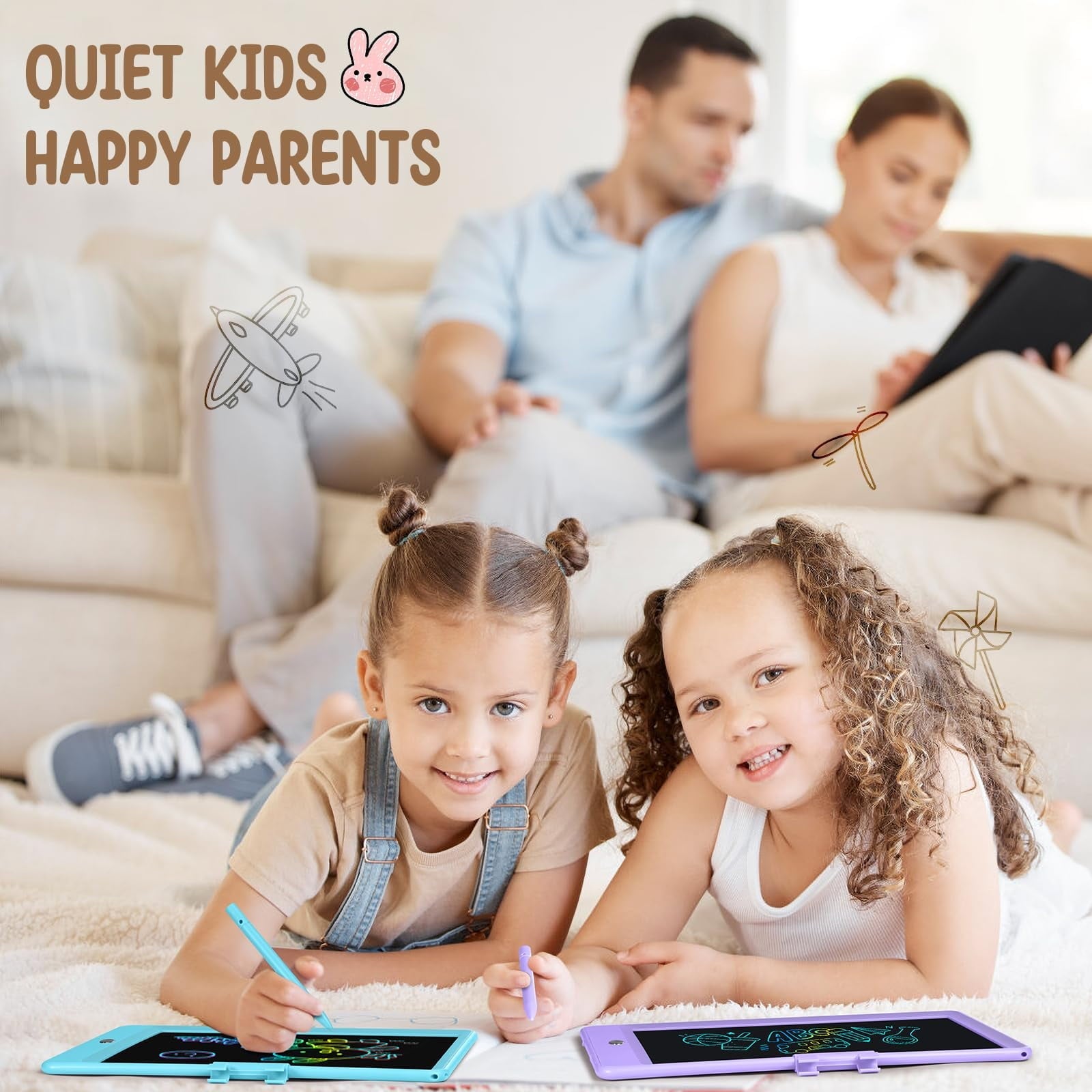 Comvin 2 Pack LCD Writing Tablet for Kids, 8.5 Inch Colorful Drawing Tablet Drawing Pad Electronic Doodle Board, Educational Learning Toys Birthday Gifts for Boys Girls Age 3 4 5 6 7 8