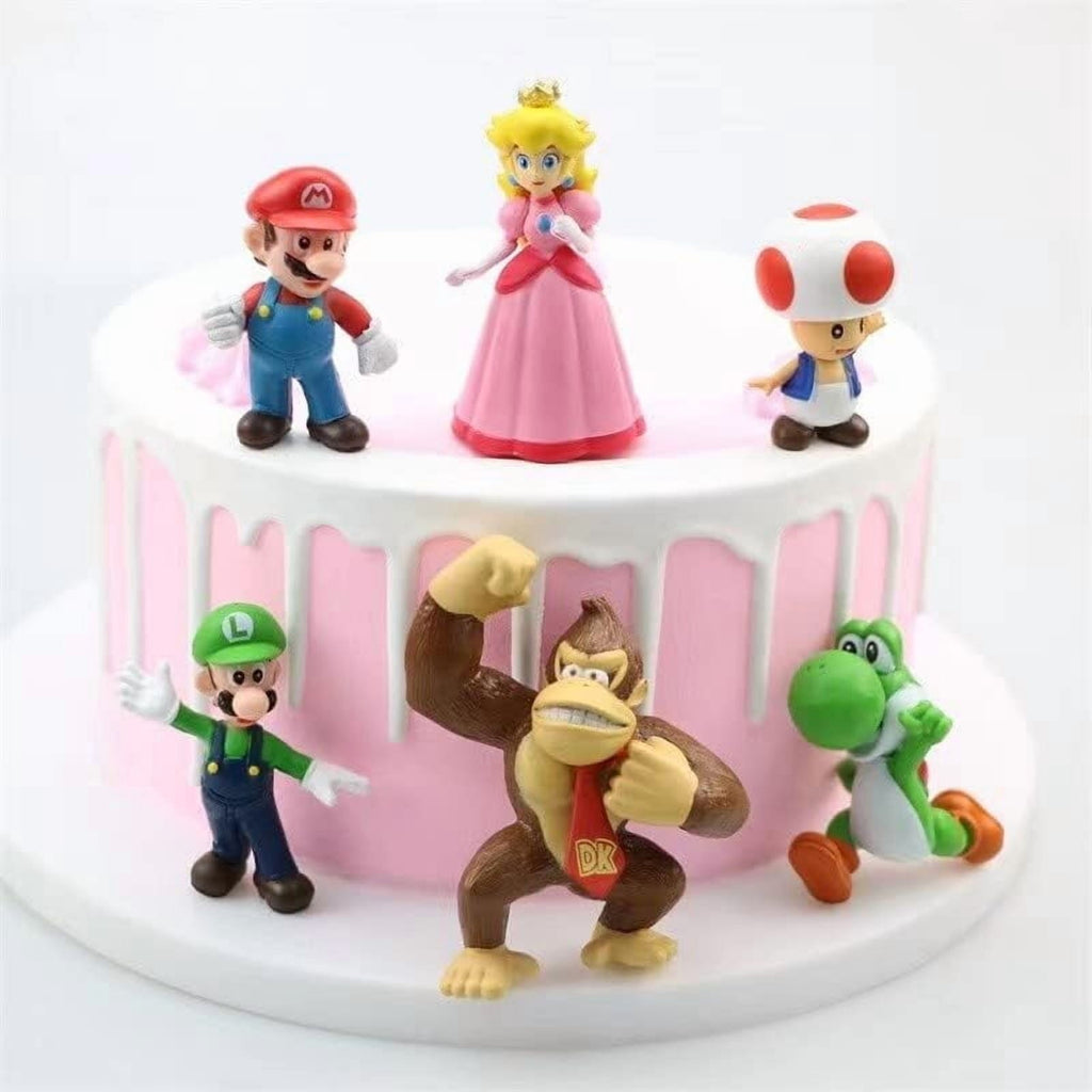 6 Pcs Mini Mario Toys - Mario Toys Action Figures, Mario Brothers Figures Collection Playset, 1.2 "- 2.4 " Tall