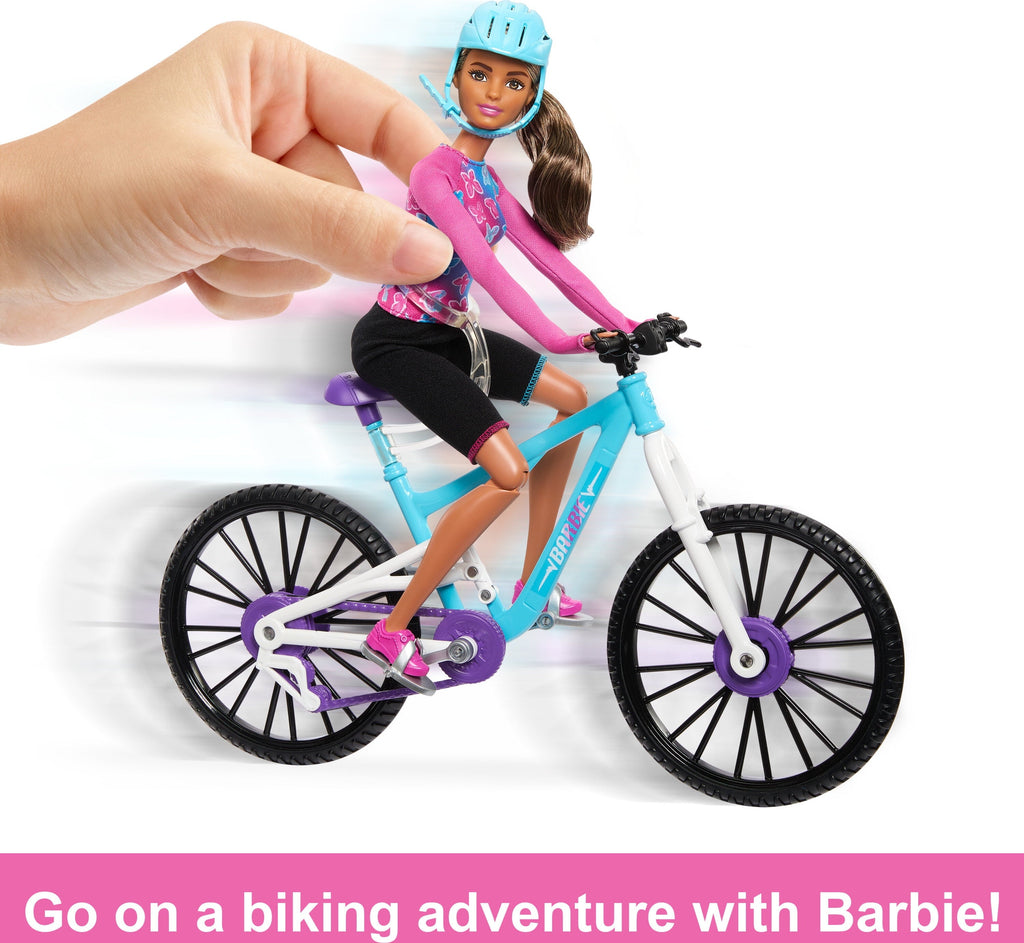 Barbie Doll, Mountain Bike, Barbie Car Bundle with Pink Jeep [Walmart Exclusive]