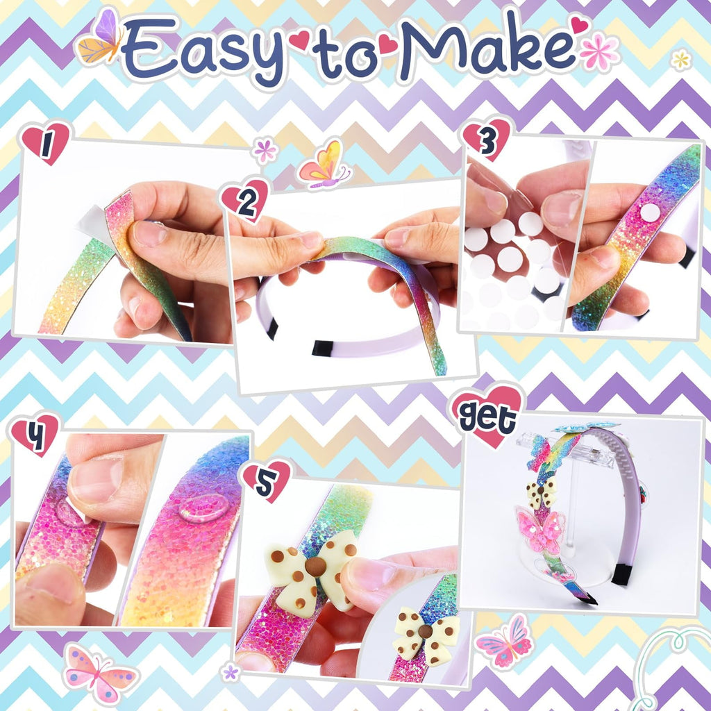 Arts and Crafts for Kids Age 6-12: Toys for 6 7 8 9 Year Old Girls | Fashion Girls Hair Accessories Craft Kit | That Allows Girls to Make Their Own Unique DIY Butterfly Hair Accessories