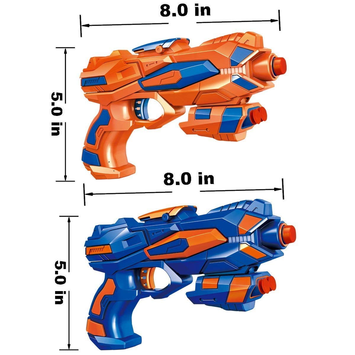 Birthday Gifts Kids Toy Blaster Pack - 2 Foam Dart Blasters with Wrist Bands and 60 Refill Darts for Outdoor Play, Party Supplies for Girls, Boys