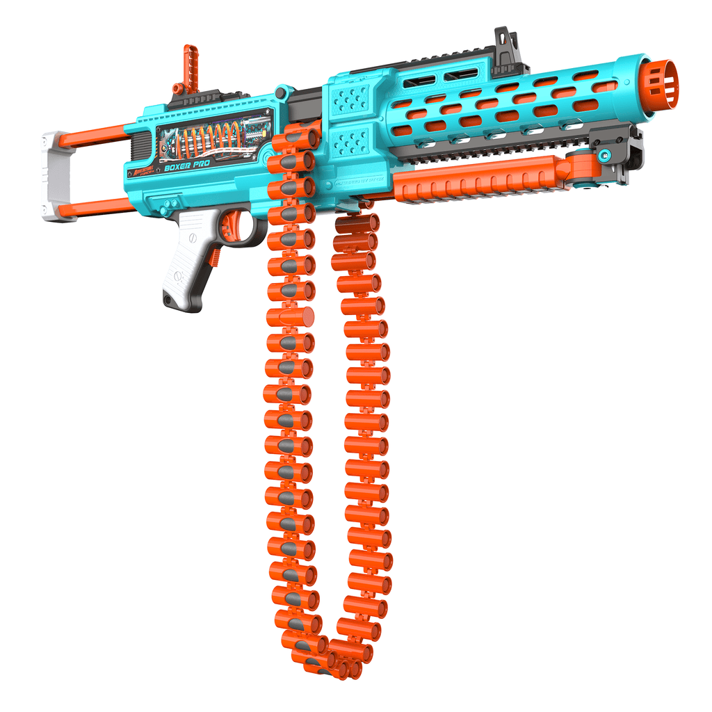 Adventure Force Tactical Strike Boxer Pro Ultimate Pro Flywheel Full-Auto Motorized Belt Blaster, Shoots Up to 150 FT, 55-Piece Pro Blaster Set up to 6 Rounds per Second, 14+