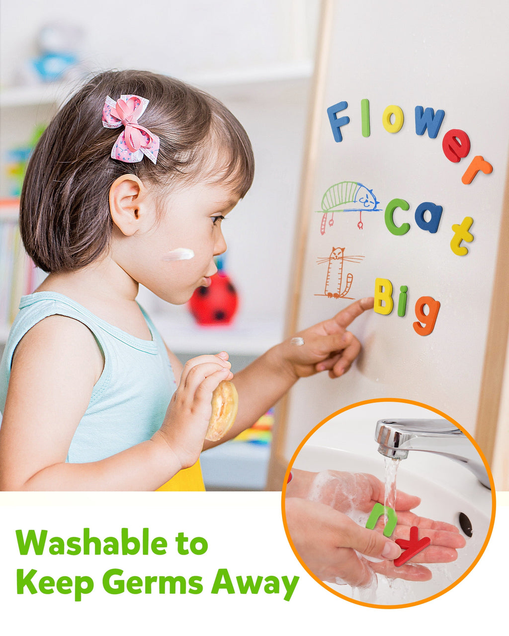 Coogam EVA Fridge Magnetic Numbers and Letters Alphabet Learning Toys for 3 years Old(78 Pieces)