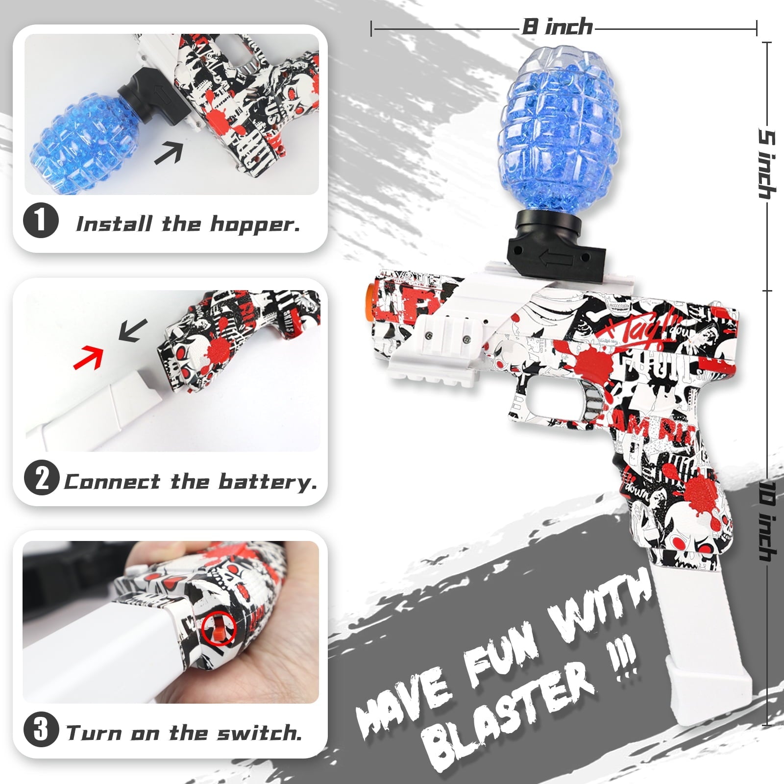 BIU BLASTER Gel Ball Blaster Splatter Ball Blaster Highly Assembled Splat Blasters Ages 14+
