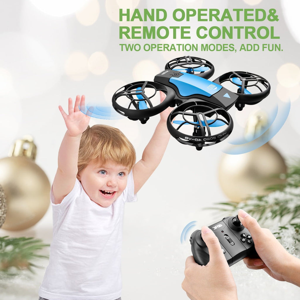 4DRC V8 Mini Drone, Suitable for Children and Beginners, 3 Batteries and Storage Bag， Height Hold, Headless Mode, 3D Flip and Auto Hover, Blue