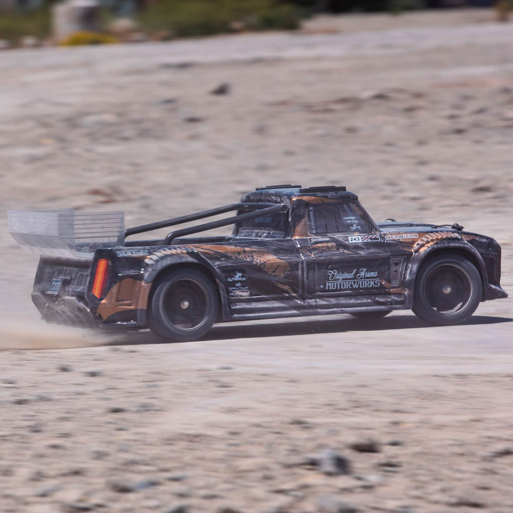 ARRMA RC Truck 1/8 INFRACTION 4X4 3S BLX 4 Wheel Drive All-Road Street Bash Resto-Mod Truck RTR Batteries and Charger Not Included Gold ARA4315V3T1 Trucks Electric RTR Other