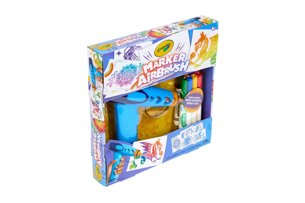 Crayola Marker Airbrush Spray Art Kit, Holiday & Christmas Gift for Kids, DIY Art Set, Creative Toys for Boys & Girls, 6 & Up