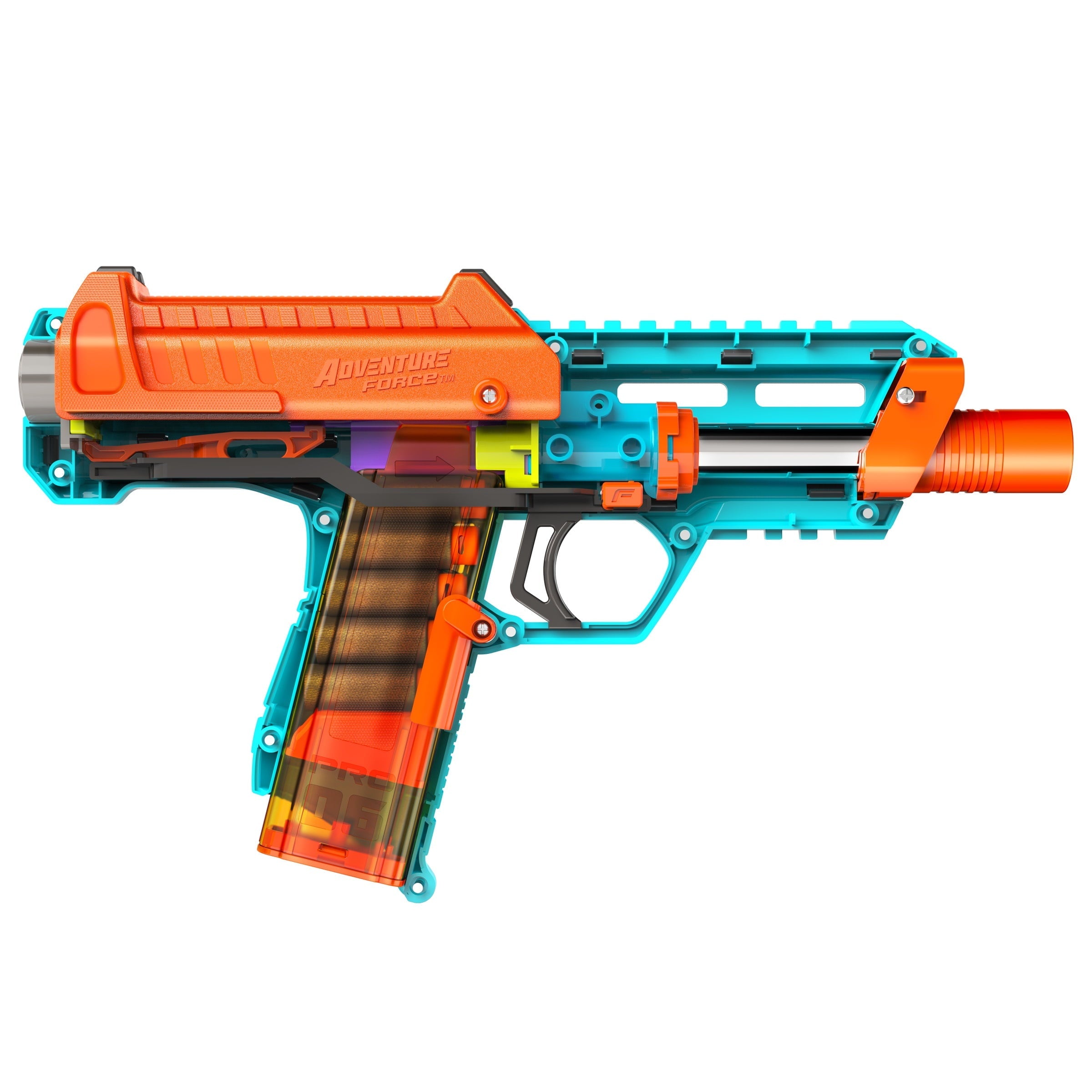 Adventure Force Tactical Strike Brute Pro Ultimate Clip-Fed Slamfire Half-Length Dart Blaster, Shoots up to 145 ft., 17-Piece Pro Blaster Set with Accuracy Booster, 14+