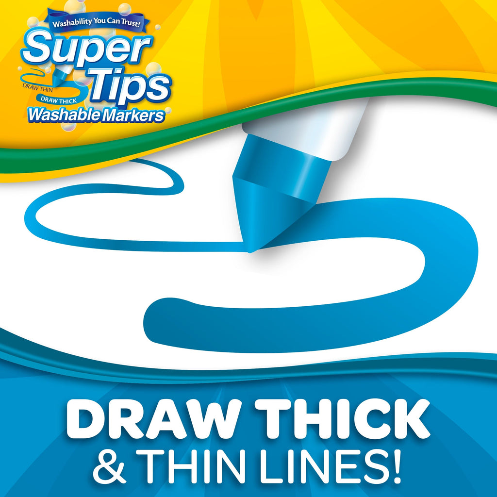 Crayola Super Tips Washable Markers for Kids, 50 Ct, Classroom Must Haves, Back to School Supplies, 3+