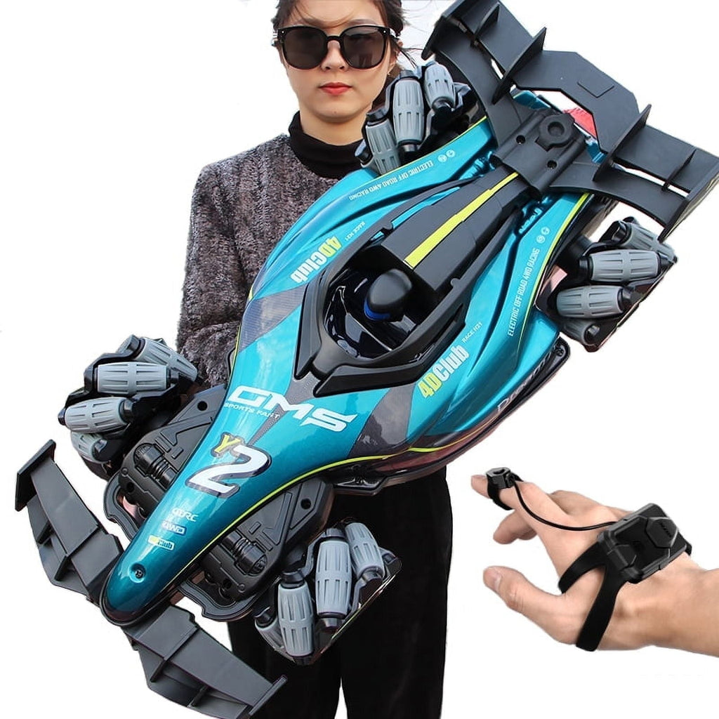 4DRC RC Racing Car, 1:12 4WD Toy Cars Buggy 2.4Ghz High Speed Remote Control Car Drift Car, Sideways Driving, with Watch Control.for Boys & Gift for Kids Blue