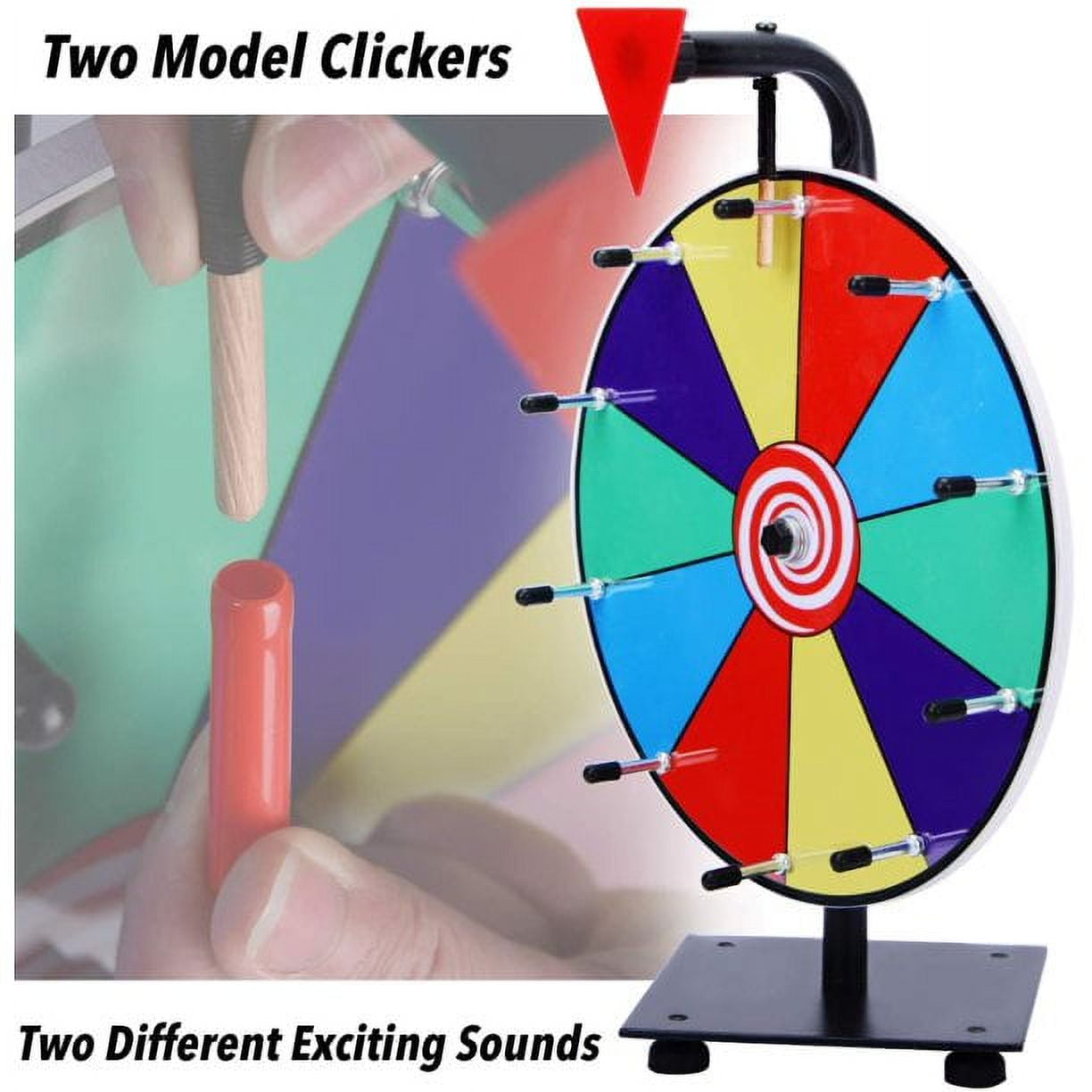 12 Inch Heavy Duty Spinning Prize Wheel - 10 Slots Color Tabletop Roulette Wheel of Fortune - Spin The Wheel with Dry Erase Marker and Eraser Win The Fortune Spin Game for Carnival and Trade Show