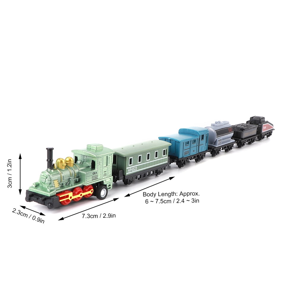 4 Sets Mini Trains Toy Pull Back Steam Trains Model Set Assorted Styles for Children Christmas Gift Birthday Gift For 3-6 Year Old
