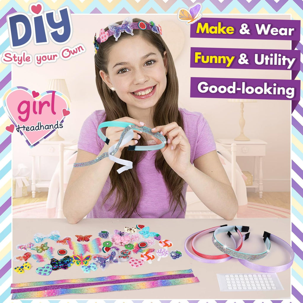 Arts and Crafts for Kids Age 6-12: Toys for 6 7 8 9 Year Old Girls | Fashion Girls Hair Accessories Craft Kit | That Allows Girls to Make Their Own Unique DIY Butterfly Hair Accessories