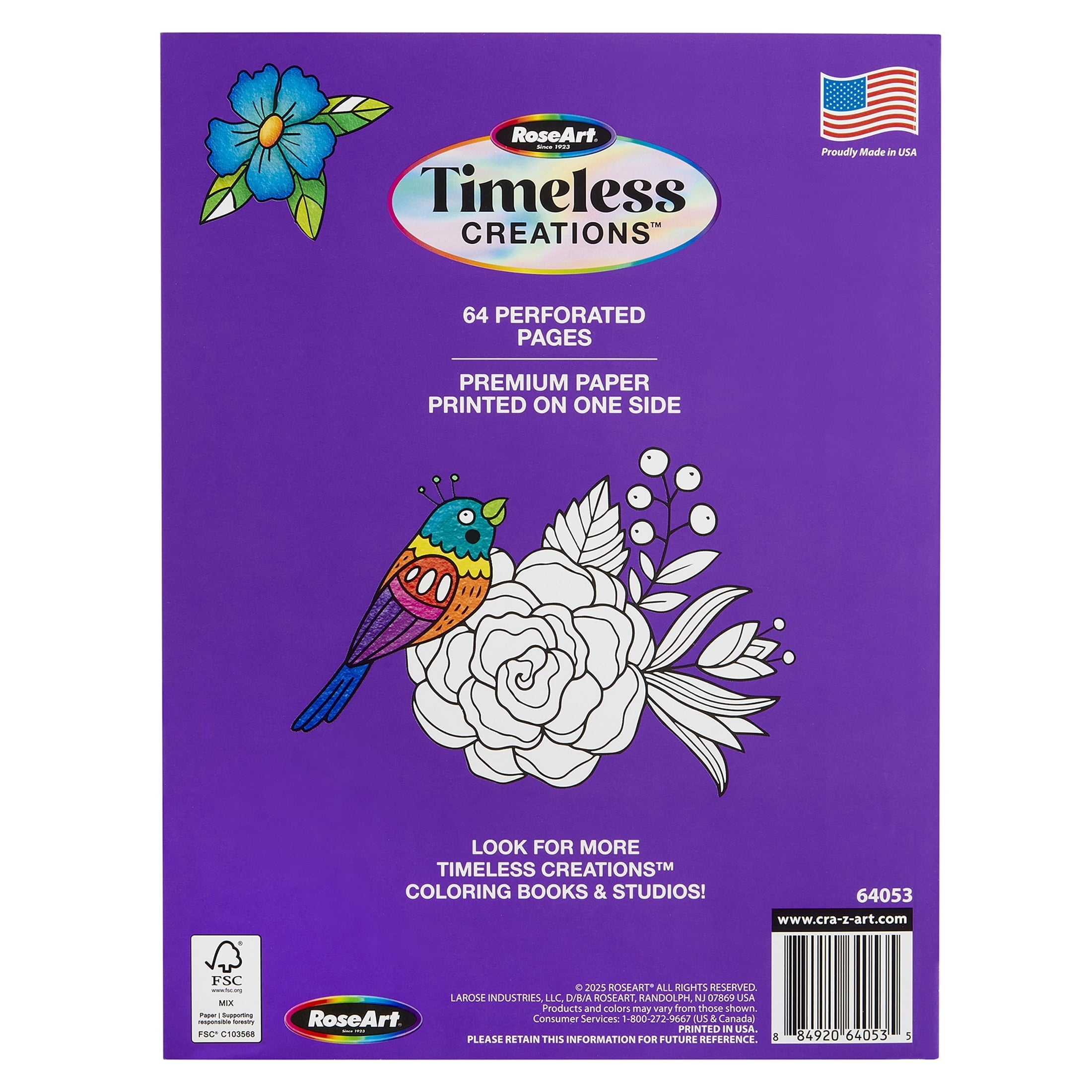 Cra-Z-Art: Timeless Creations, Words of Wonder New Adult Coloring Book, 64 Pages