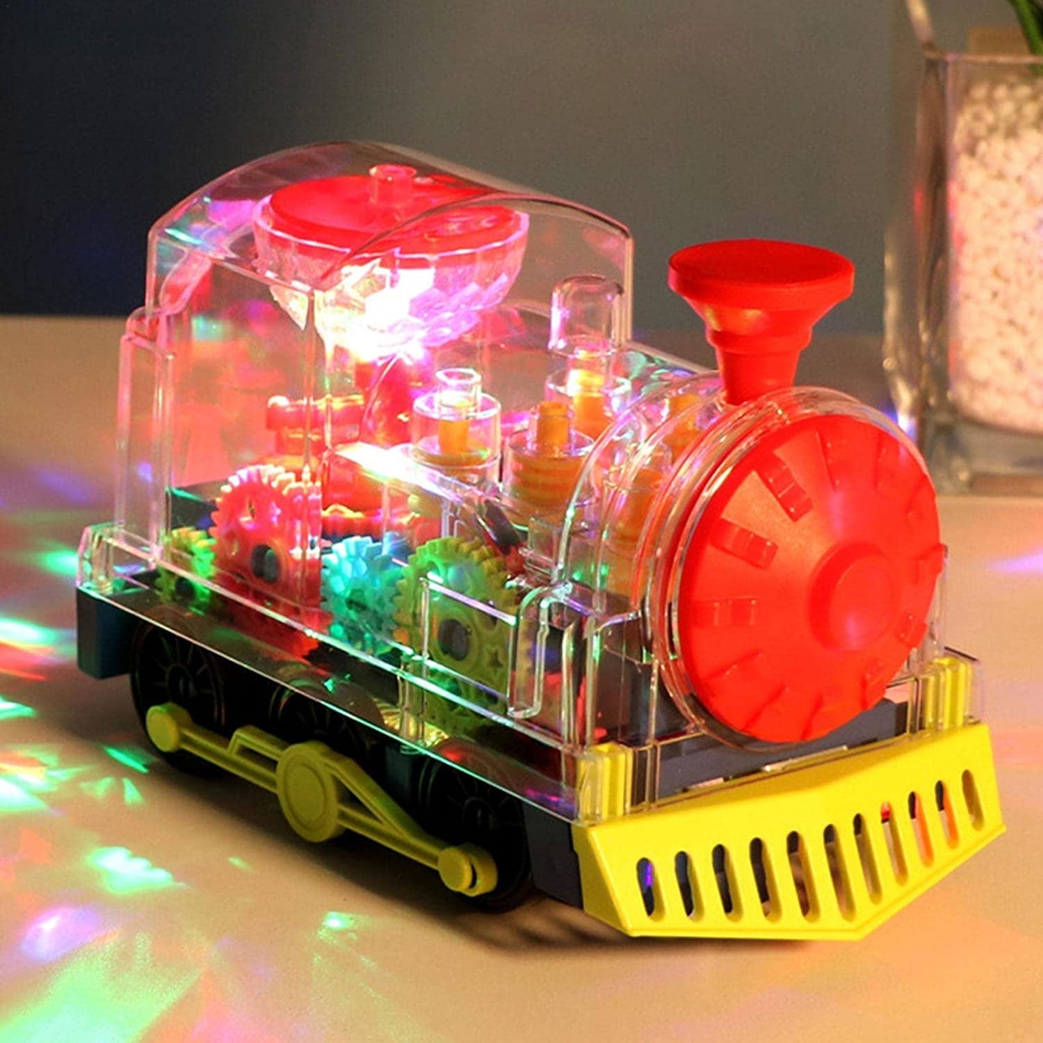 Anpro Electric Train Toy for Kids, Toddlers Train Set with Light and Music, Early Educational Gear Train Toy for 3+ Year Old