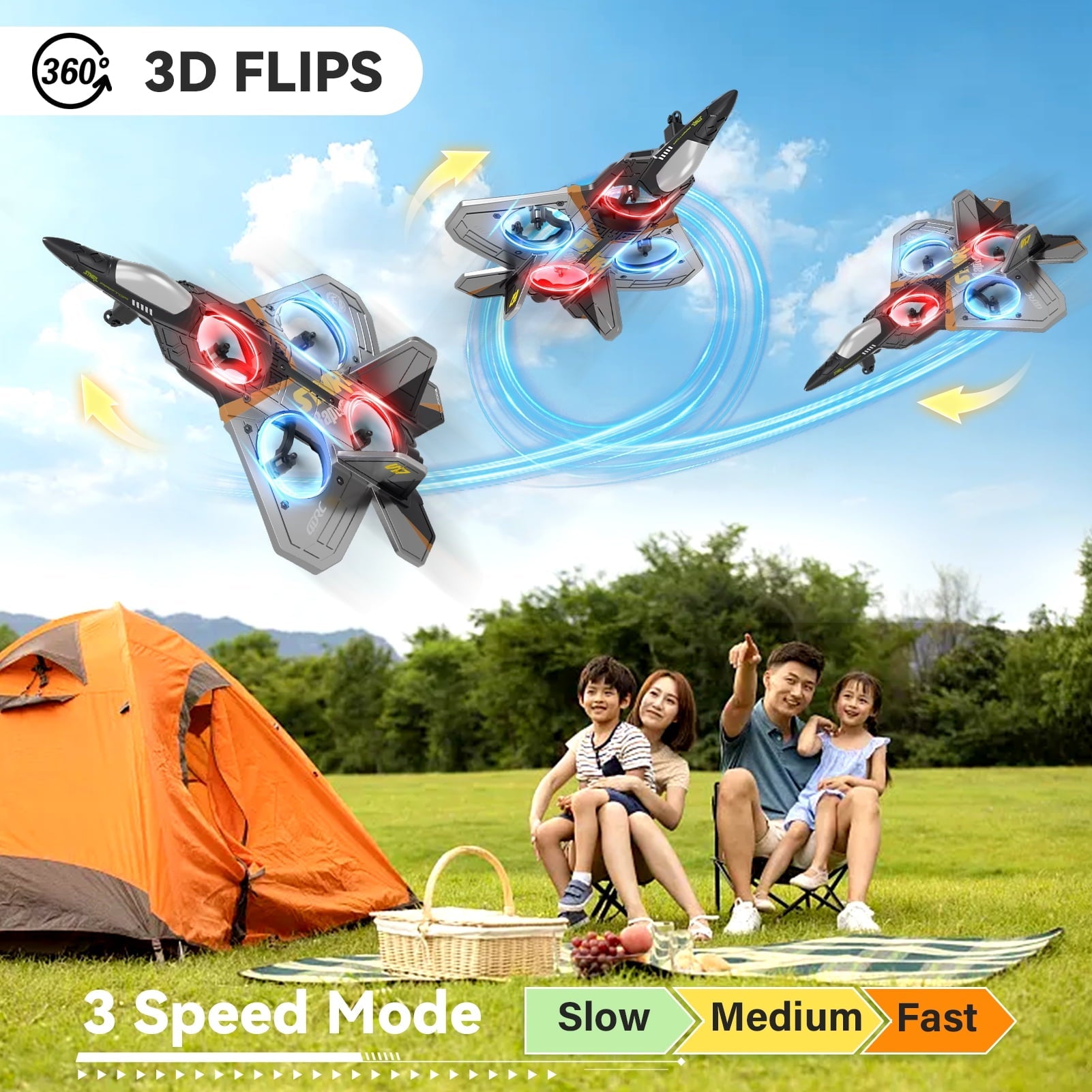 4DRC Drone RC Aircraft Remote Control Foam Glider RC Glider Plane Fixed Wing Airplane Toys for Kids Beginners Adults, Silver