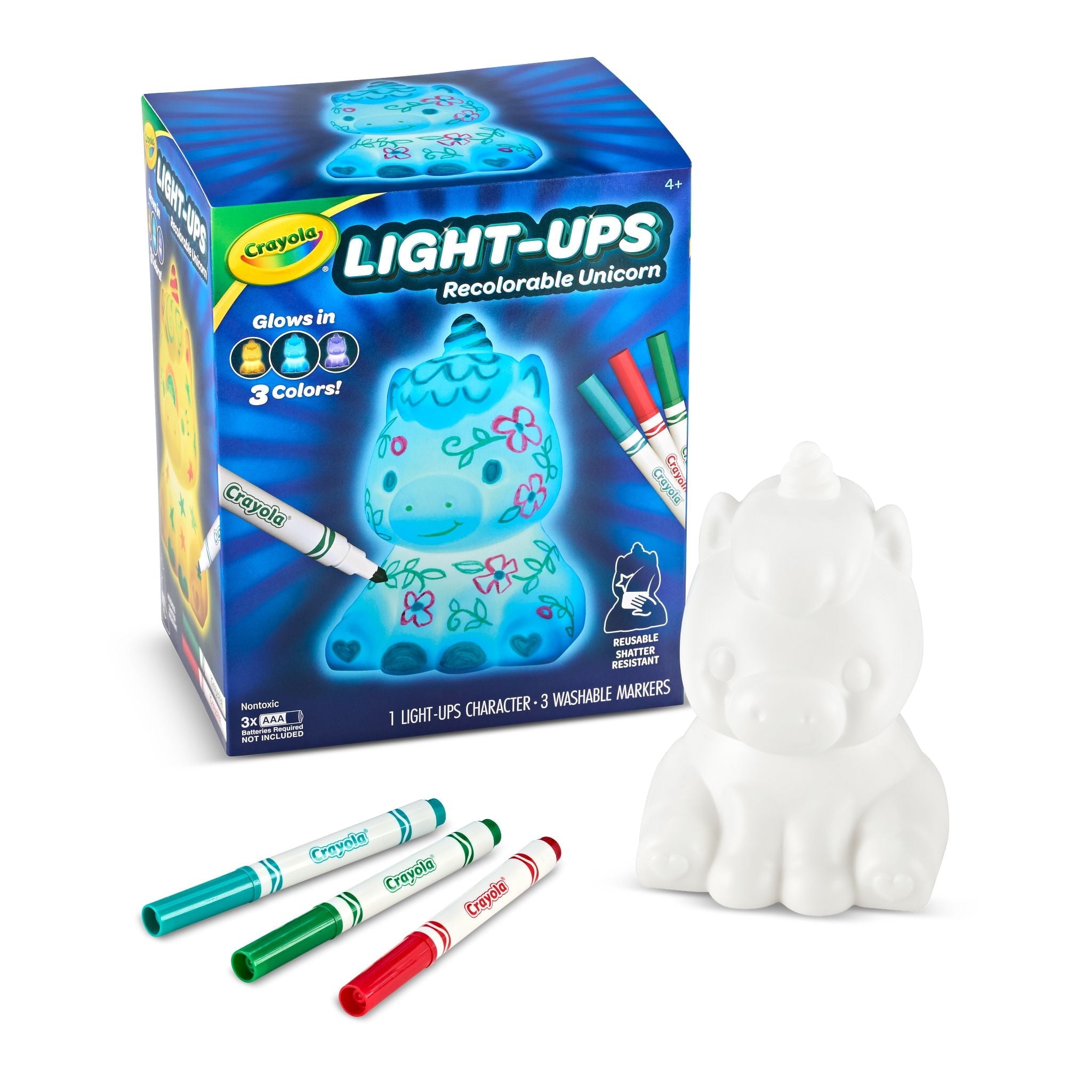 Crayola Light Ups, Unicorn, Reusable Holiday Craft, Glow In The Dark, Unicorn Gift for Kids, Room Decoration Craft, Customizable Toys & Gifts for Kids