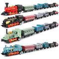 4 Sets Mini Trains Toy Pull Back Steam Trains Model Set Assorted Styles for Children Christmas Gift Birthday Gift For 3-6 Year Old