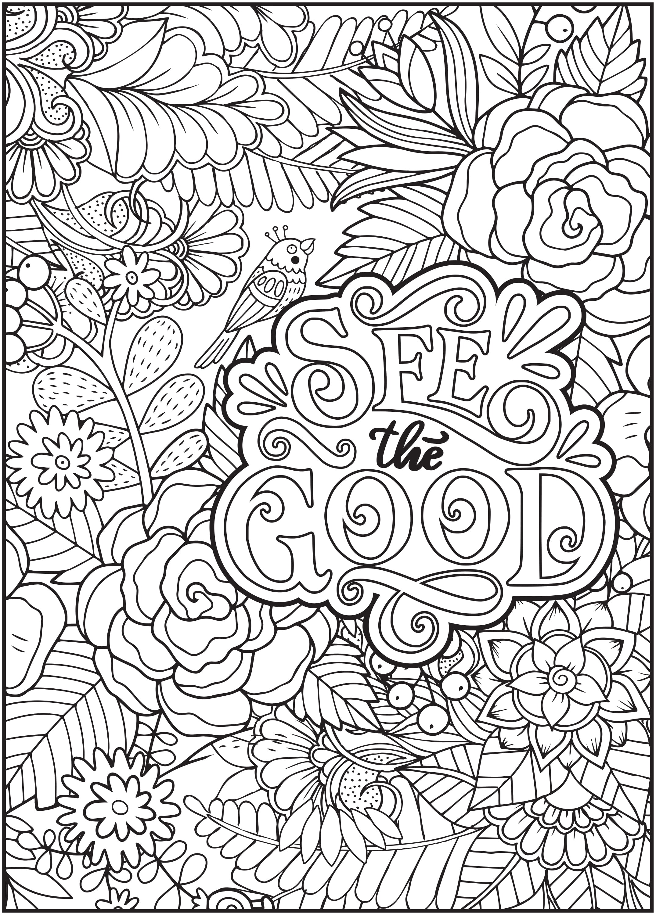 Cra-Z-Art: Timeless Creations, Words of Wonder New Adult Coloring Book, 64 Pages