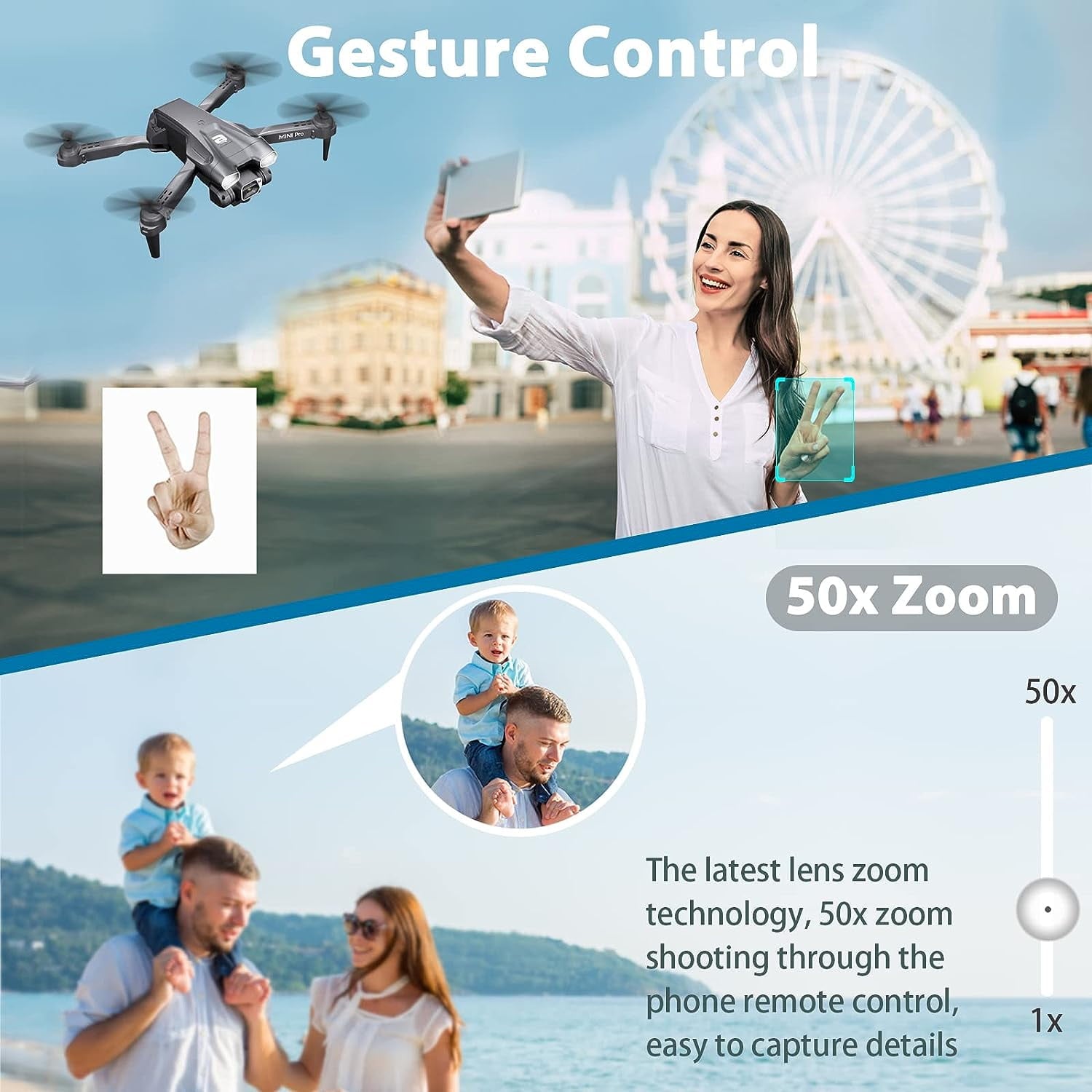 BEEPRINCESS Drone with Camera for Adults Kids, Dual 4K HD Mini FPV RC Quadcopter for Kids Beginners