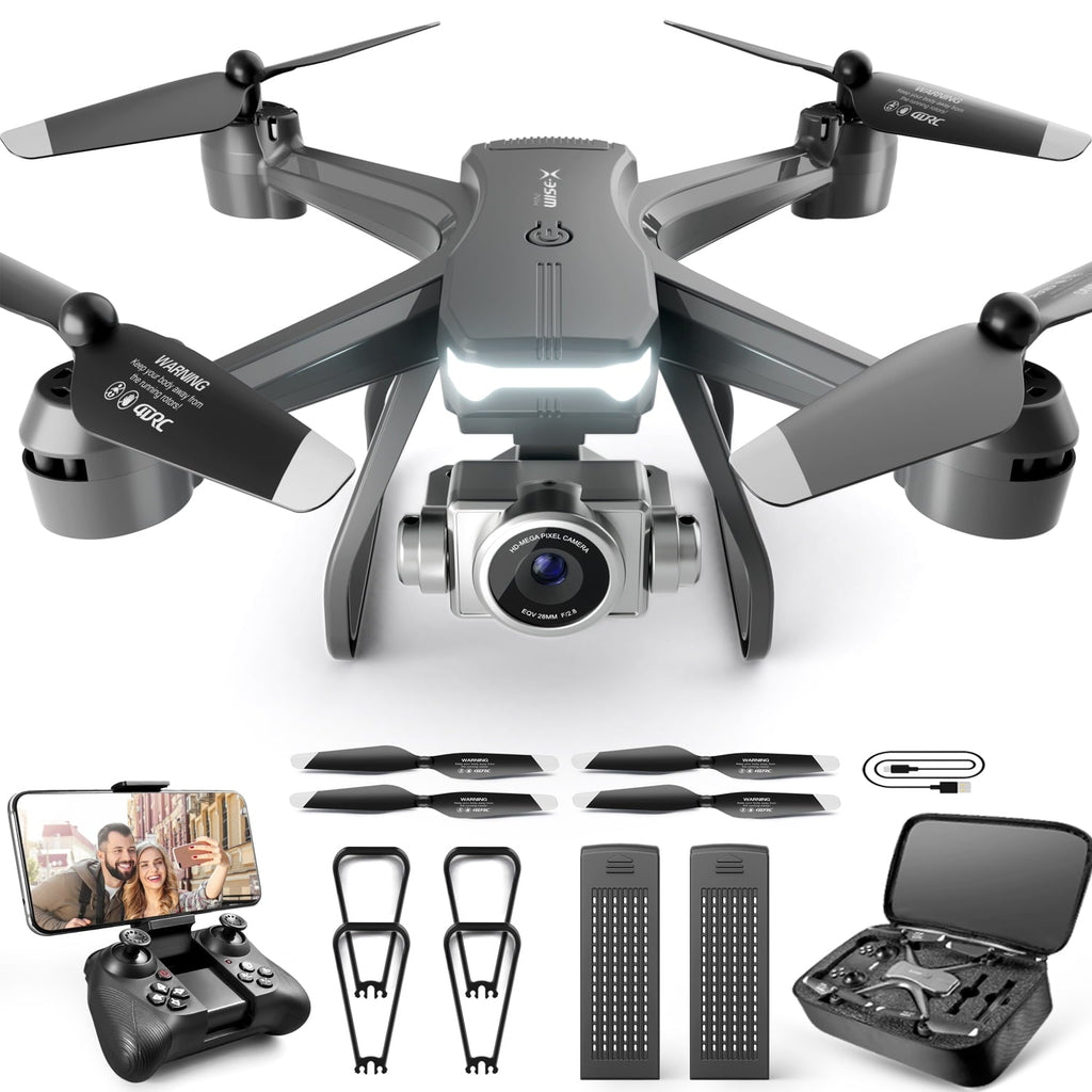 4DRC V14 Drone with 1080P HD Camera Live Video 120°Wide-Angle Wifi Altitude Hold, 3D Flip 2 Batteries Black