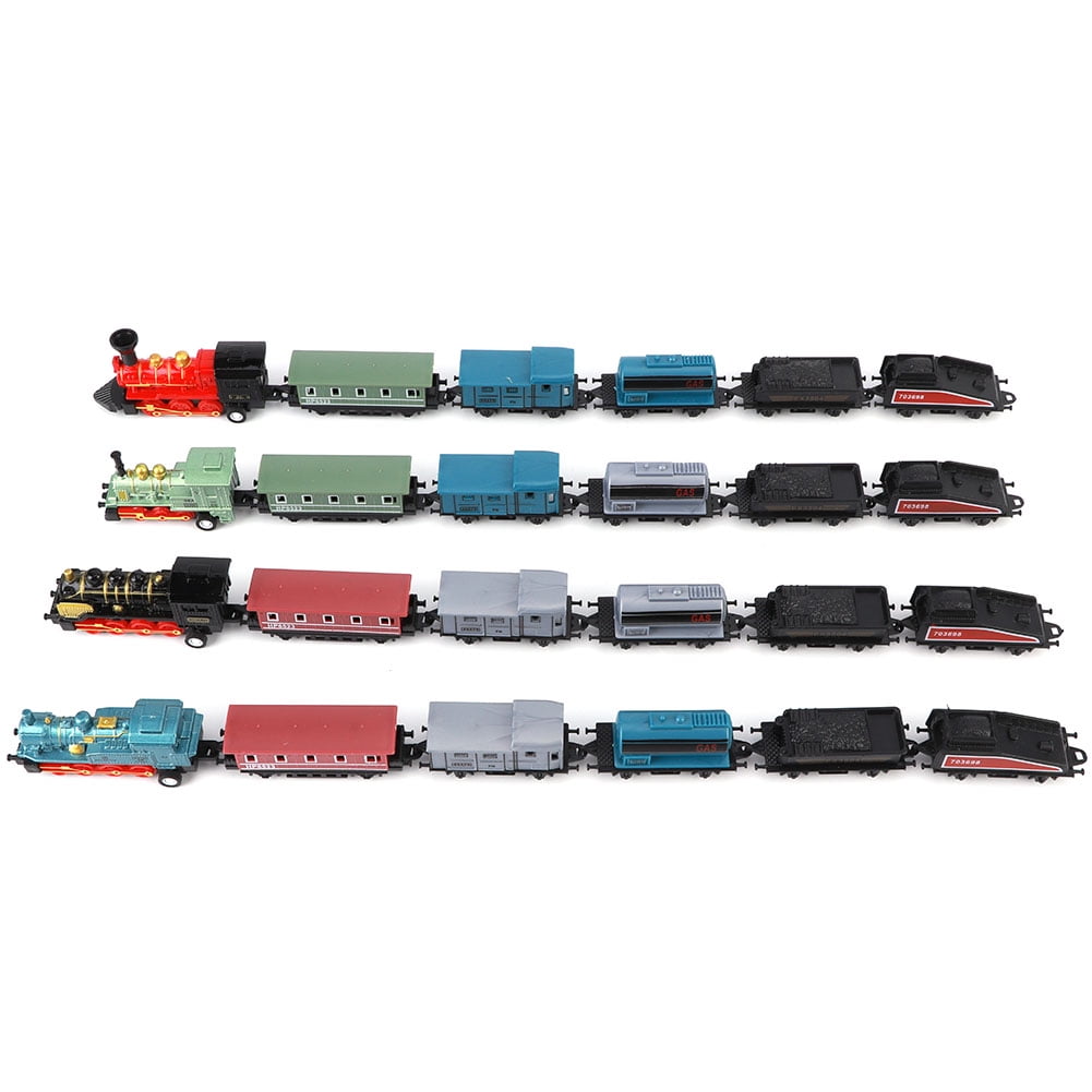 4 Sets Mini Trains Toy Pull Back Steam Trains Model Set Assorted Styles for Children Christmas Gift Birthday Gift For 3-6 Year Old