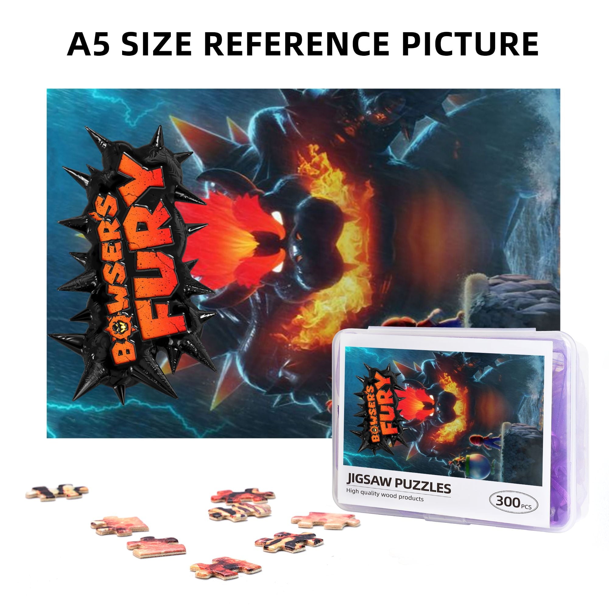 Bowser Fury Wooden Jigsaw Puzzle 300 Pieces Game For Adults Gift Toys Art Home Decor
