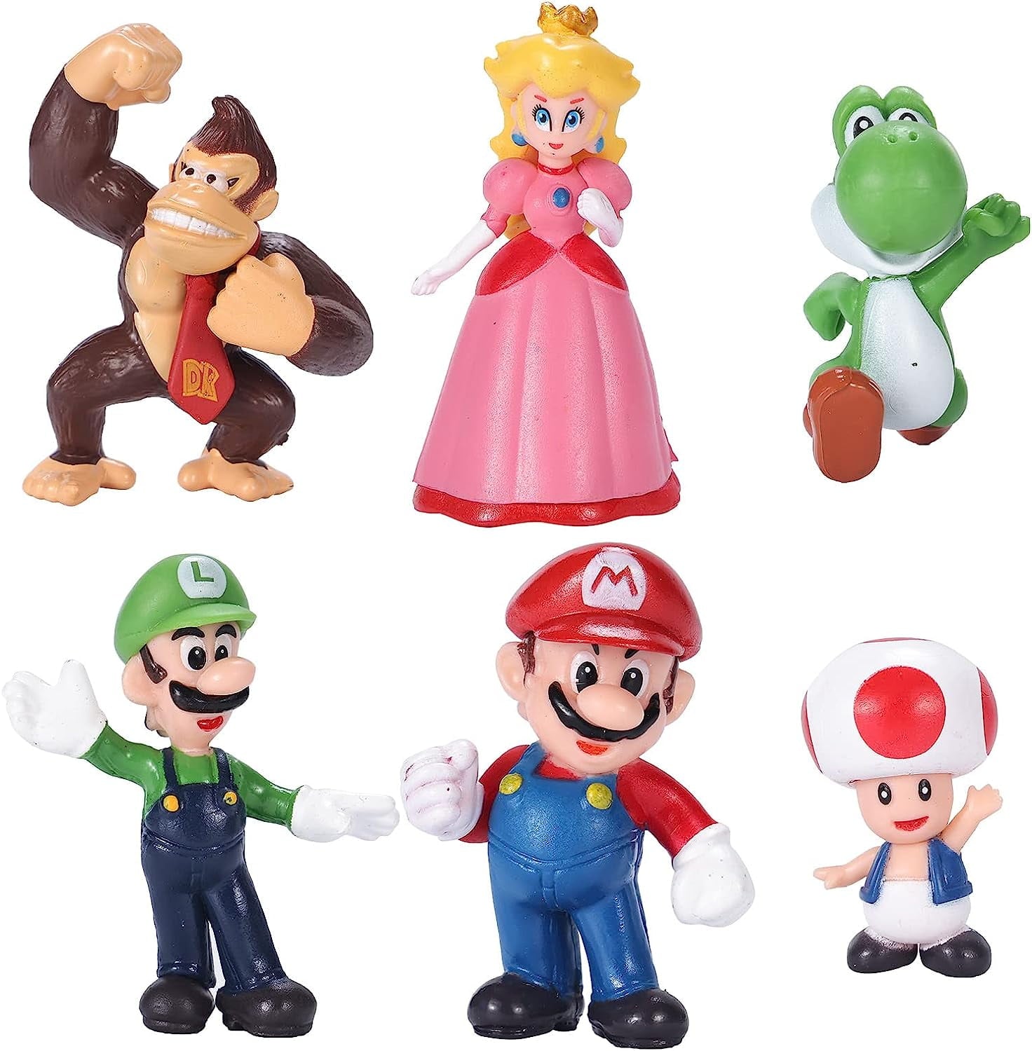 6 Pcs Mini Mario Toys - Mario Toys Action Figures, Mario Brothers Figures Collection Playset, 1.2 "- 2.4 " Tall