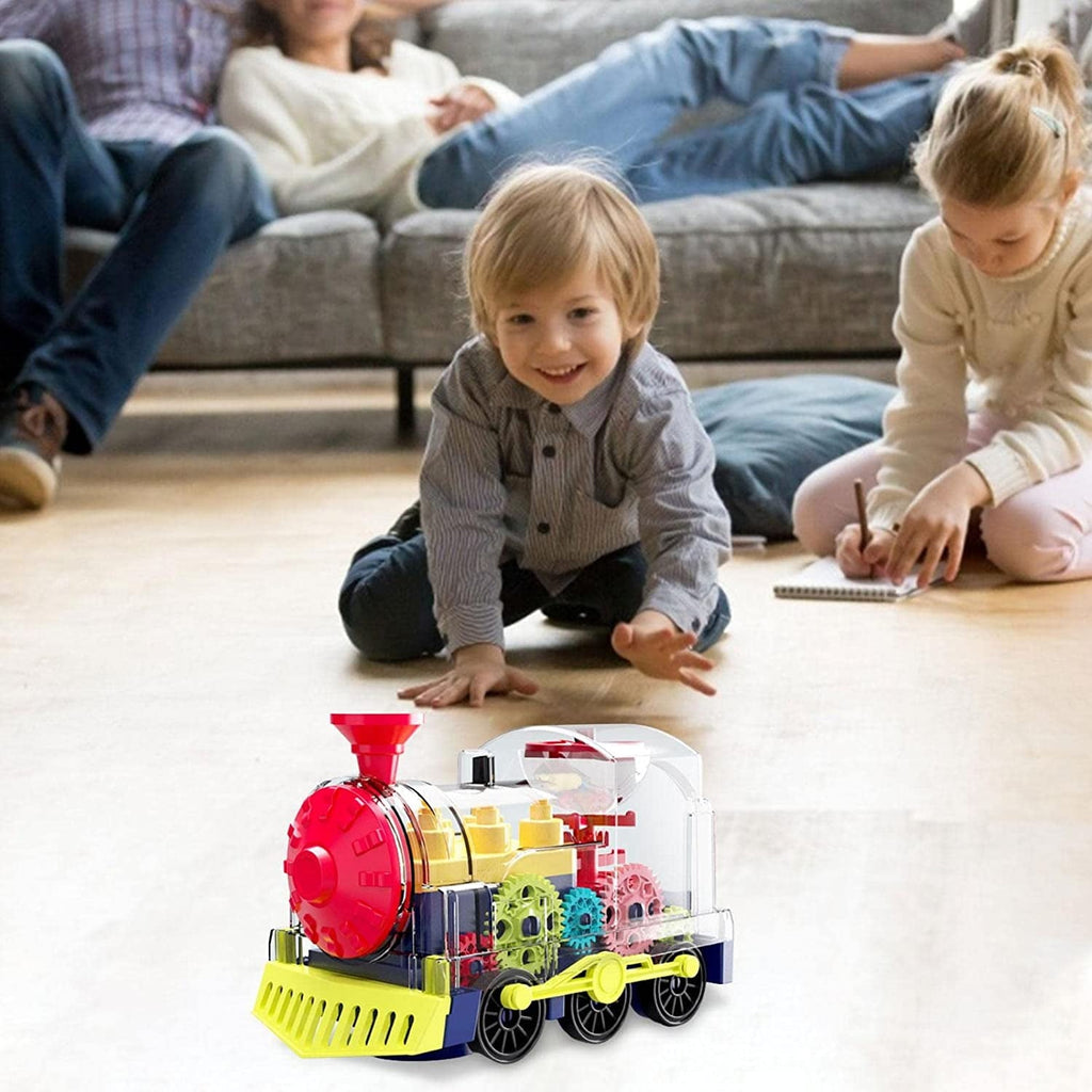 Anpro Electric Train Toy for Kids, Toddlers Train Set with Light and Music, Early Educational Gear Train Toy for 3+ Year Old
