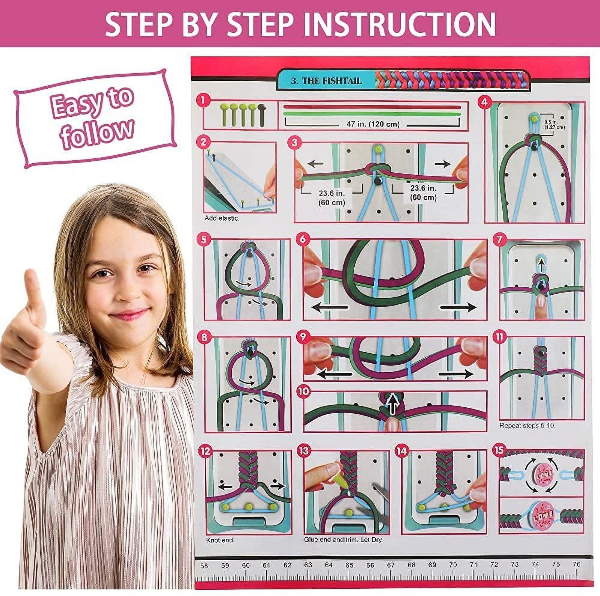 CandWuom Friendship Bracelets Making Kit for Girls, DIY Craft Kit Toys for Girls 8-12 Years Old Kids Favored Birthday School Gifts