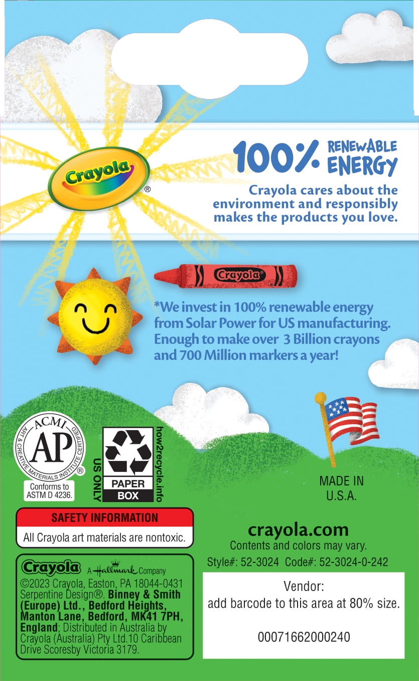 Crayola Crayons, 24 Count, Back to School Supplies, Classroom Must Haves for Teachers, Classic Colors, Gifts, 3+