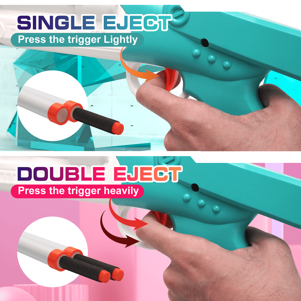 BIU BLASTER Double Barrel Toy Foam Blaster with Shell Ejection 2-in-1 Soft Bullet Shotgun, Ideal Gift for Ages 14+
