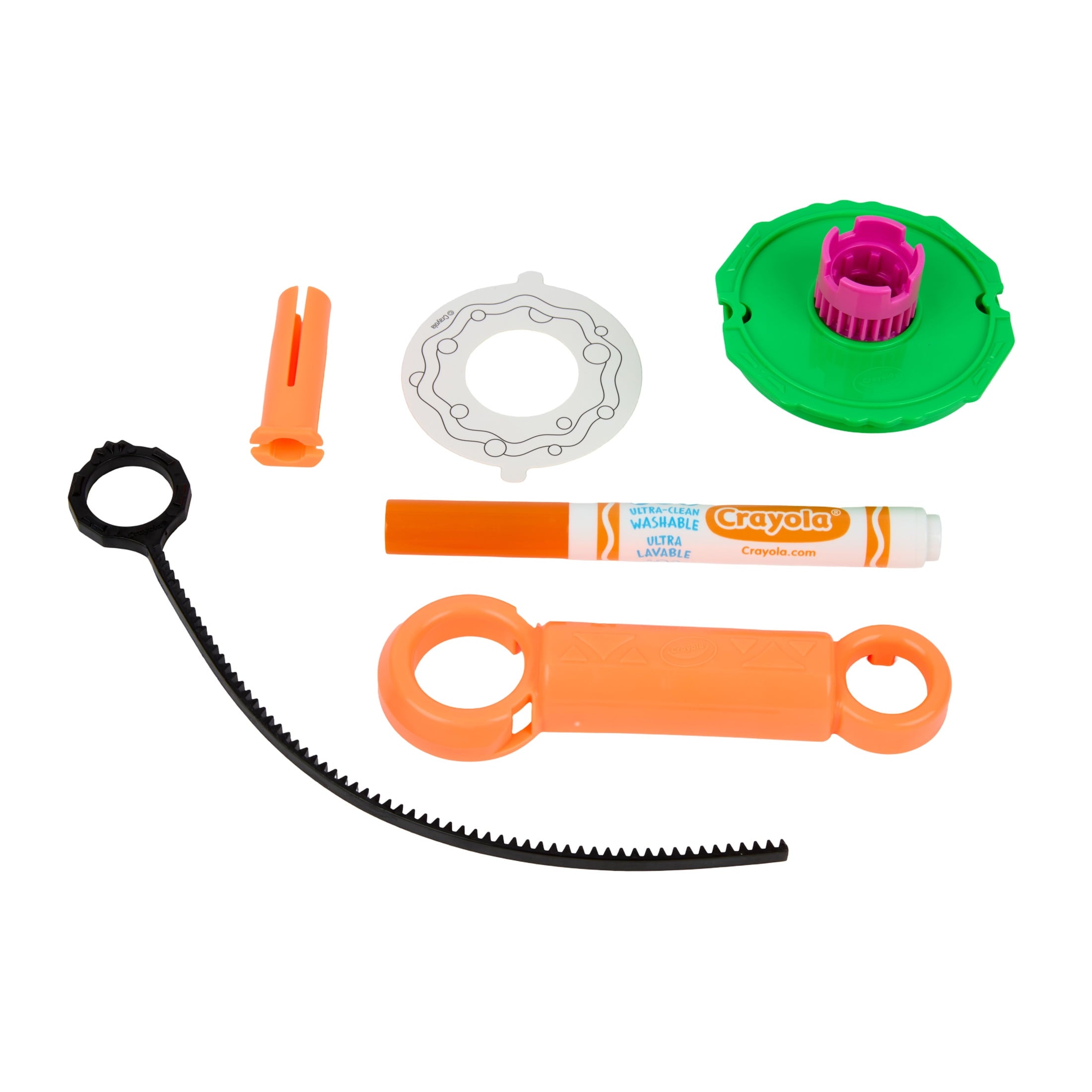 Crayola Colourwhirls, 1 Ct Neon, Spin Art Toy with Washable Marker, Competition Game, Coloring Gifts for Kids Ages 6, 7, 8, 9