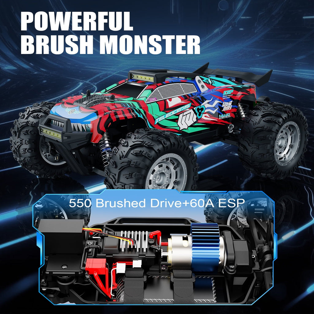 AUOSHI 2025 Fastest Brushless RC Cars Adults ESP 100 KM/H 60MPH Top Speed 4X4 Hobby Off-Road 1:12 RC Truck Oil Filled Shocks Remote Control Truck Boy