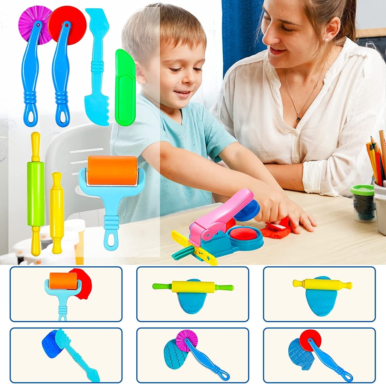 22 Pcs Play Dough Tools Kit, Playdough Pack Sets for Kids Ages 3-4, Birthday Party Favors, Toys for Girls 3 4 5 6 Years