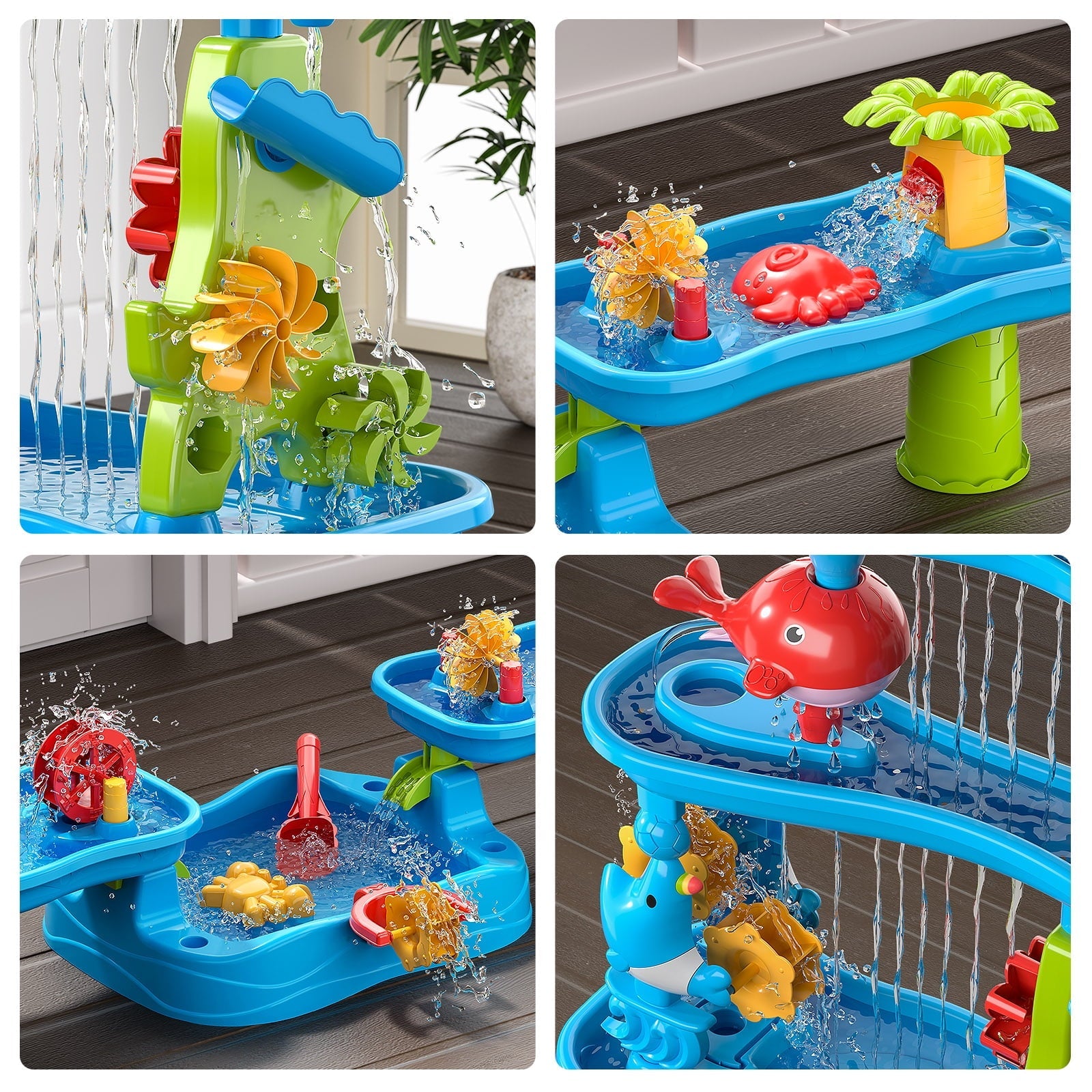 Dinosaur Planet Kids Sand Water Table, Sandbox Table Kids Activity Sensory Play Table Summer Outdoor Toys Boys Girls Gift