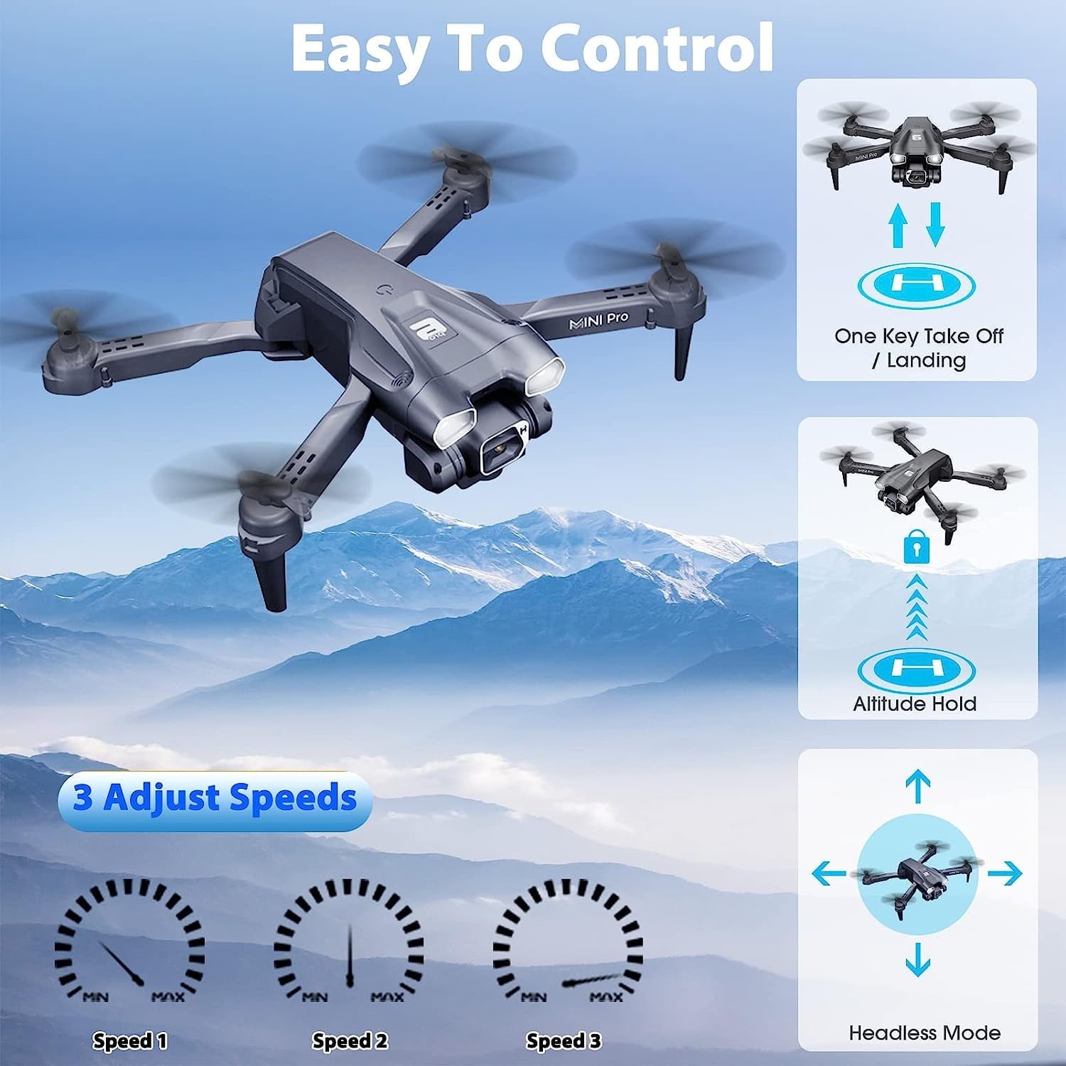 BEEPRINCESS Drone with Camera for Adults Kids, Dual 4K HD Mini FPV RC Quadcopter for Kids Beginners
