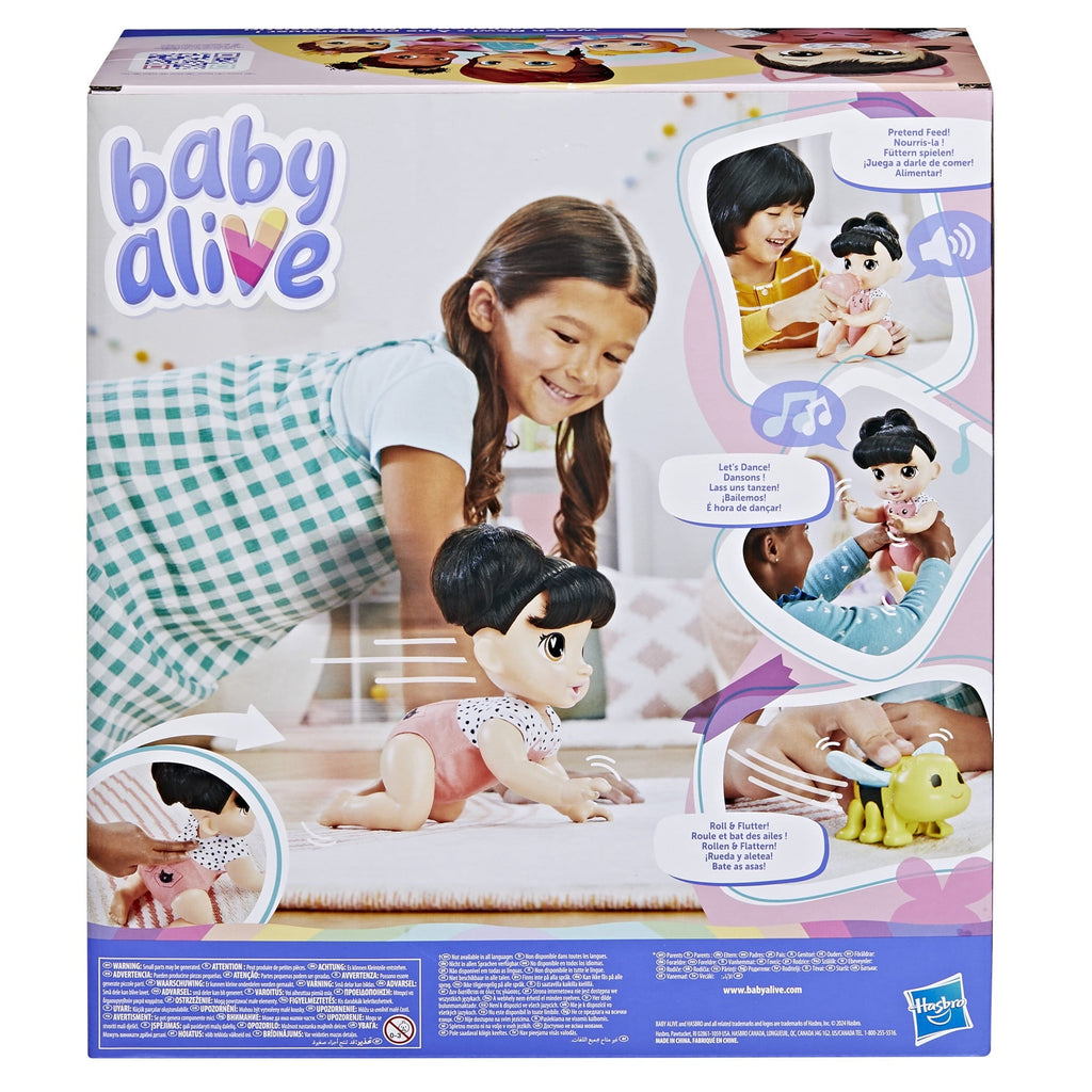 Baby Alive Crawl 'n Play Katie Kat Doll, Black Hair, Electronic Kids Toys for Girls & Boys 3+