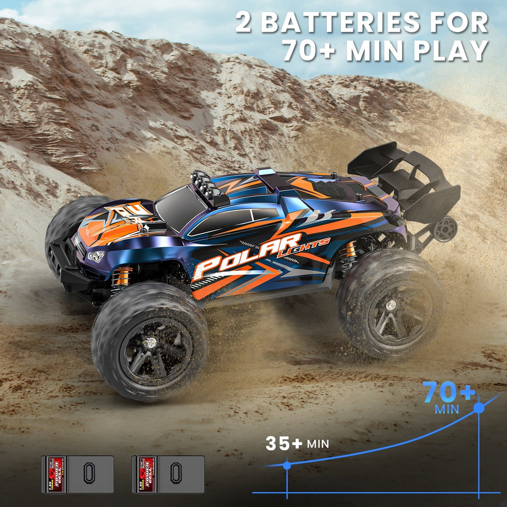 AUOSHI 1:14 Fast RC Toy Car,40+MPH Remote Control Off-Road Truck with Full Metal Drivetrain, 4WD All-Terrain, 2 Batteries, 70 Min Runtime, LED Lights, Waterproof – Great Gift for Kids, Teens & Adults