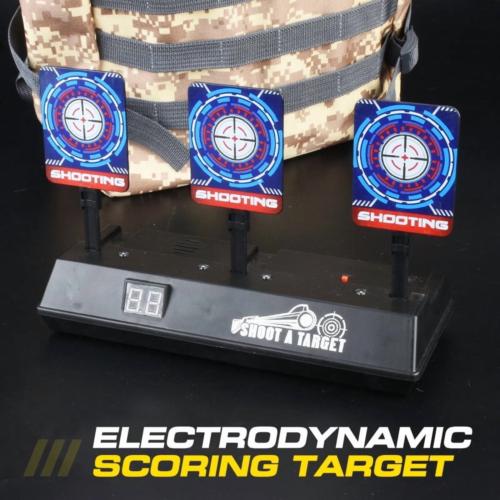 Auto Reset Electronic Scoring Target – with Sound & Light Effects for Gel Blaster and Nerf Shooting Practice for 14+ Years Old