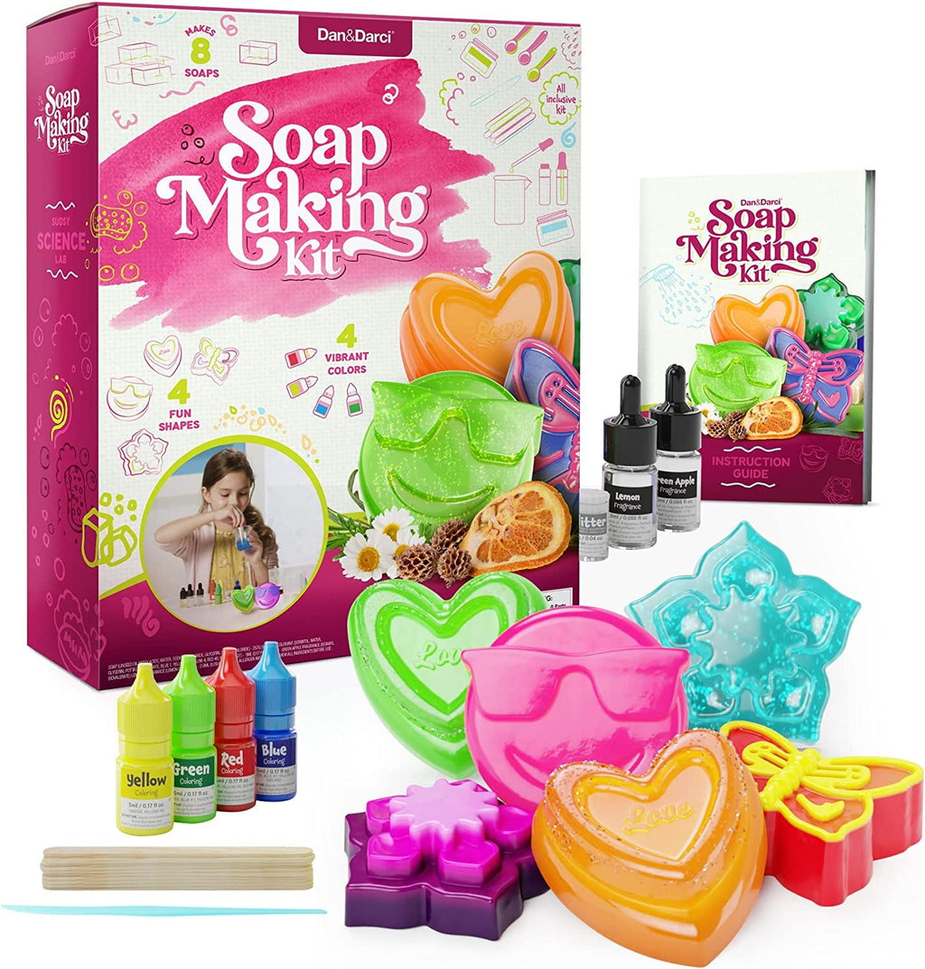Dan&Darci Soap Making Kit for Kids - Kids Crafts Science Project Toys - Gifts for Girls and Boys Ages 6-12 - Craft Activity Gift for Age 6, 7, 8, 9, 10, 11 & 12 Year Old Girl - Kid DIY Soap Kits