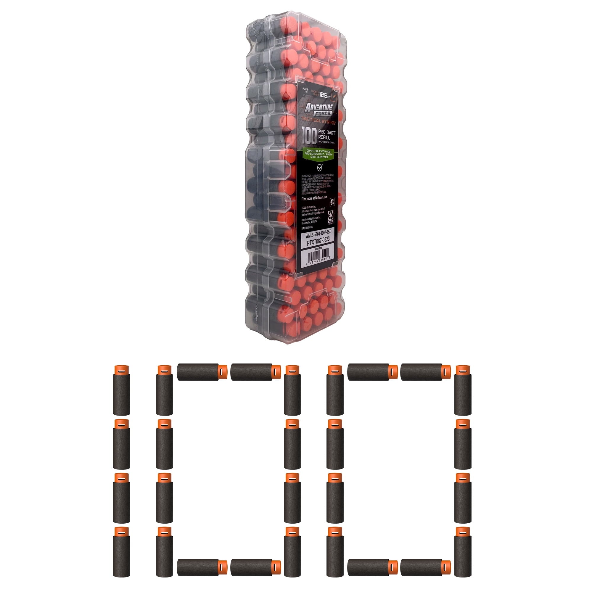 (2 pack) Adventure Force Tactical Strike 100 Half-Length Pro Foam Dart Blaster Refill, Shoots over 125 ft, Compatible with Most Pro Blasters, 14+