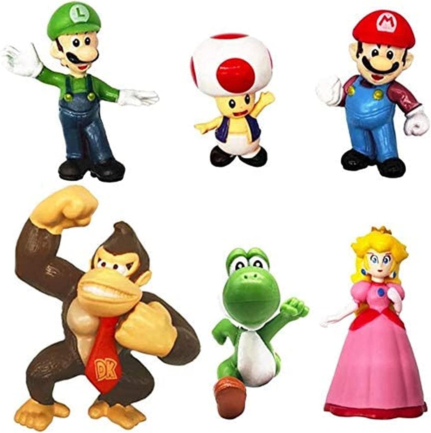 6 Pcs Mini Mario Toys - Mario Toys Action Figures, Mario Brothers Figures Collection Playset, 1.2 "- 2.4 " Tall