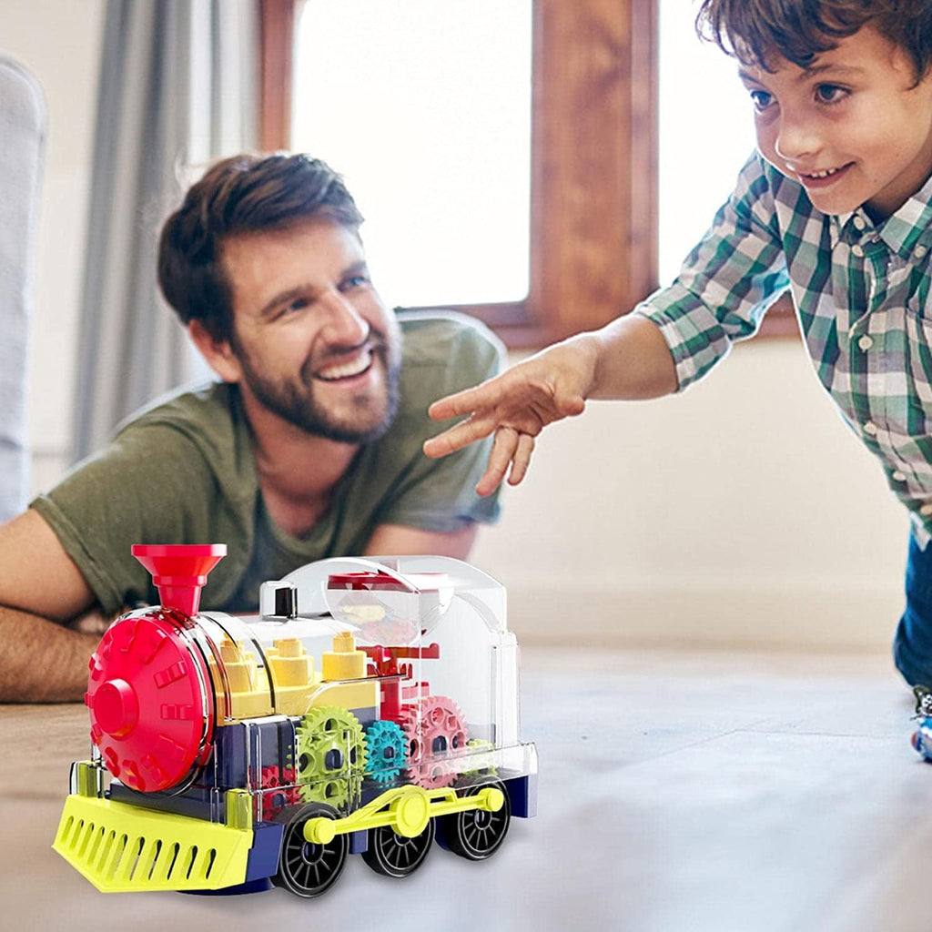 Anpro Electric Train Toy for Kids, Toddlers Train Set with Light and Music, Early Educational Gear Train Toy for 3+ Year Old